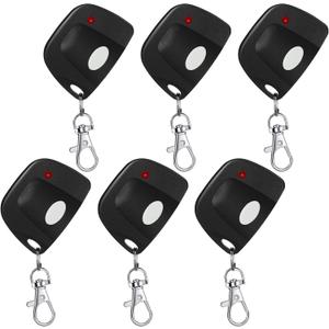 Kingdder 6 Pcs 8 Dip Switch 310mhz Garage Door Remote Compatible with Linear Delta 3 (DT DTA DTD DTC DNT00002A) Gate Opener Remote with Keychain (Black,White Button)