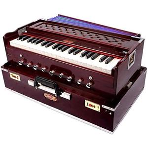 LATEST ORIGINAL BINA 17DX PRO-GRADE INDIAN PORTABLE 9-STOPPER TEAK HARMONIUM w COUPLER + BAG