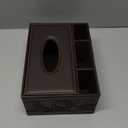 Teapoy Remote Controller Organizer & Tissue Box, PU Leather Multifunctional Desk Table Pen / Pencil / Phone Storage Container for Home Office (Style 3)