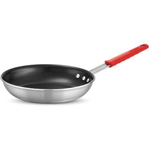 Tramontina Professional 10-Inch Non Stick Frying Pan, Heavy-Gauge Aluminum Skillet with Reinforced Nonstick Coating, Red Handle, Dishwasher and Oven Safe