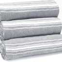 Belizzi Home Peshtemal Turkish Towel Chevron Beach Towels Oversized 36x71 Set of 6, Beach Towels for Adults, Soft Durable Absorbent Extra Large Bath Sheet Hammam Towel - Charcoal Grey