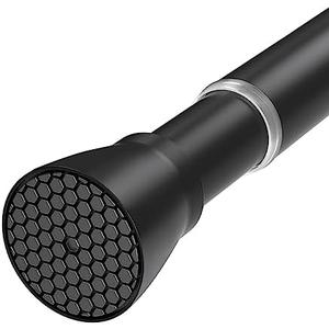QINGYUN Black Tension Curtain Rod 28 to 48 Inch Spring Rod No Drilling Adjustable Shower Curtain Rod for Windows, Bathrooms, Closet, Kitchen, 3 Pcs