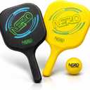 Nero Sport Silent Ninja Pickleball Set for Kids and Beginners, Quiet Foam Paddles and Ball for Indoor and Outdoor Play, Low-Noise Family Paddle Game, 2 Paddles + 1 Ball, Standard