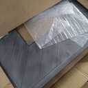 SERWALL 33" Outdoor Fire Pit Table, 50,000 BTU Square Propane Fire Pit Table with Lid, Glass Rock & Glass Wind Guard, HDPE Outdoor Furniture for Patio, Garden, Backyard, Black