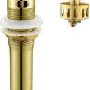 Pop up Sink Drain Stopper for Bathroom Vessel Vanity Sink Art Basin Brushed Gold, Small Cap with Overflow, Metal Pop-up Drain Strainer with Detachable Basket Stopper