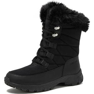 Lands' End Expedition Waterproof Insulated Womens Snow Boots, Lace Up or Slip On Winter Boots for Women, Medium or Wide Width Sizes 6 to 11, Black, Brown, Blue, White or Grey Winter Shoes, Size 11M