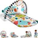 Fisher-Price Baby Playmat Glow and Grow Kick & Play Piano Gym, Blue Musical Learning Toy with Developmental Activities for Newborns 0+ Months, Standard