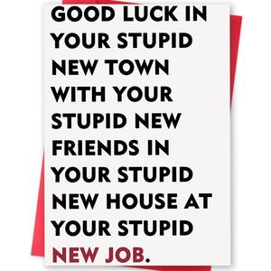 3 x Funny Leaving Card for Him Her, Unique Going Away Gift for Friend Coworker Colleagues, Naughty New Job Cards Gift for Men Women, Good Luck In New Job Card (ES100)