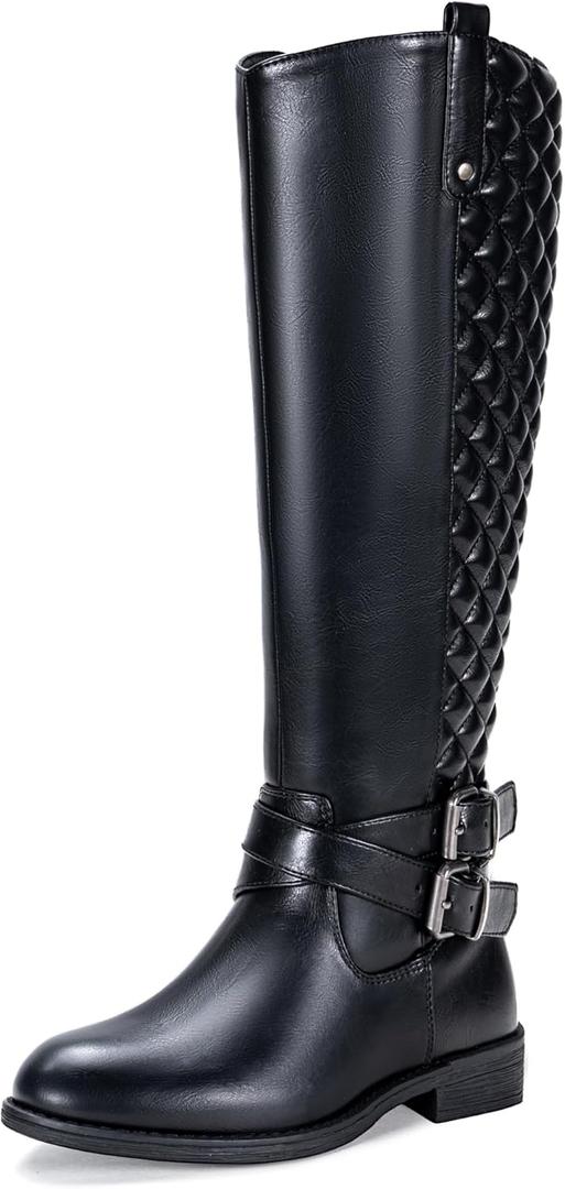 Vepose Women's 949 Knee High Boots, Tall Riding Boots Low Heel with Wide Calf (10)