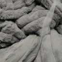 Smoofy Fluffy Queen Comforter Set 3 Pieces - Light Grey Fleece Fluffy Comforter Queen Set, Luxury Fuzzy Queen Bed Set, Soft &Warm Bed Comforter All Season, Heavy Queen Bedding with 2 Pillow Cases