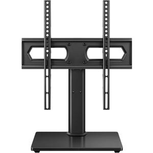 Universal TV Stand for 27-75 inch TVs Swivel +/-35 Height Adjustable Table Top TV Base Max VESA 400x400mm,Holds up to 77 lbs Black