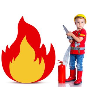 Briwooody 3ft Firetruck Birthday Party Decoration Fire Truck Themed Cardboard Cutout Standup Photo Props Party Back Drops for Birthday Baby Shower Anniversary Supplies(Fire)