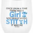 LONGXIN Cartoon Lover Gift, Cute Cartoon Themed Wine Tumbler Cup, Birthday Gifts for Women, Girls, Friends, 12 oz Stainless Steel Coffee Wine Tumbler Cup with Lid