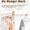 Smartor Kids Velvet Hangers 50 Pack, 14 Inch Premium Non Slip Kids Felt Hangers for Closet, Space Saving Toddler Clothes Hanger for Youth's Childrens' Clothes (Rose Gold Hook)- White