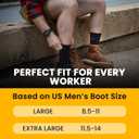 Crew Work Socks Sweat-Wicking, Durable Wool Socks for Long Shifts Up to 8" Boots Made in USA (Black)