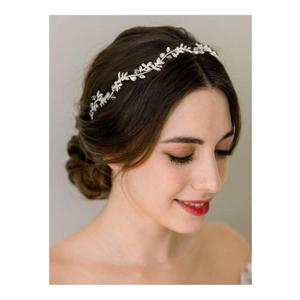 SWEETV Rhinestones Bridal Headband Silver Crystal Wedding Headpieces for Brides Hair Pieces for Bridesmaid Flower Girl Hair Accessories