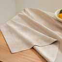 ZeeMart Basic Linen Textured Table Cloth, 60 x 84 Inch Natural, Farmhouse Style Beige Rectangle Tablecloth, Wrinkle Resistant Washable Heavy Weight TableCloths
