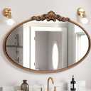 WAMIRRO Oval Mirror,Gold Traditional Vintage Ornate Baroque Mirrors,Antique Brass Mirrors for Entryway/Fireplace/Living Room/Hallway/Bathroom.36X24Gold