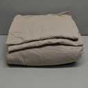 MooMee Bedding Duvet Cover Set 100% Washed Cotton Linen Like Textured Breathable Durable Soft Comfy (Heathered Tannish Linen Grey, Full 80"x90")