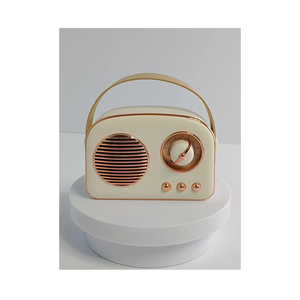 Mini Cute BT Speaker, T20 Small Vintage Cordless Speaker with Decor Aesthetic for Bedroom, Desk, Office Support TF Card USB Drive AUX Audio TWS, Gift for Women Teen Girls White