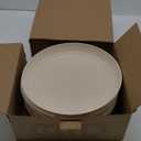 Homienly Plastic Dinner Plates, Wheat Straw Plates 11 Inch, Lightweight Unbreakable Plates Set of 8, Microwave Safe Plates, Deep Plates for Dinner - Beige