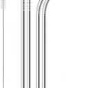 Metal Stainless Steel Straws, 4pcs 12" Ultra Long Reusable Metal Drinking Straws with Cleaning Brush and Silicone Tips for Tall Tumblers