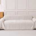 Erke Loveseat Cover Sheet Blanket, Machine Washable Non Slip Chenille Cushion Slipcover for Pets, 2-Seater Love seat Sofa Bed Chair Slip Covers Furniture Decor Protector (71" x 102", Beige Coffee)