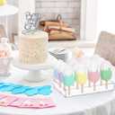 Gejoy 2 Pcs Cakesicle Stand Display Acrylic Cake Pop Stand Reusable Cake Pop Holder Clear Lollipop Holder and 100 Pcs Wood Ice Cream Sticks for Birthday Wedding Baby Shower Parties Dessert Table