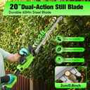 SOARFLY 2 in 1 Pole Hedge Trimmer Cordless & Handheld Hedge Trimmer | 2Pcs 4.0Ah Battery &Charger, 20V Electric Hedge Trimmer, 8.5 Feet Reach, 20" Dual-Action Blade, 11 Rotating Head Pole Trimmer