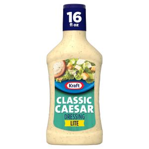 Kraft Lite Classic Caesar Dressing, 16 fl oz Bottle, Best By: Aug 21, 2025