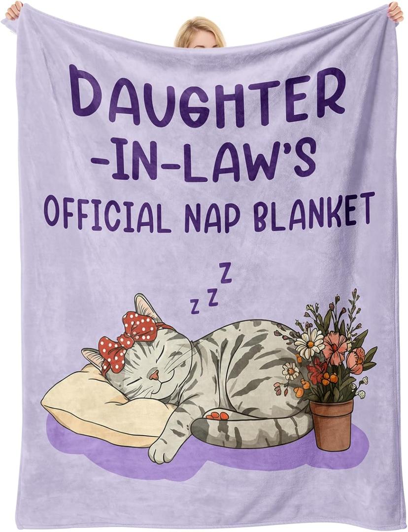 Buioata Mother' Day Daughter in Law Gifts Daughter in Law Birthday Gifts from Mother Future DIL Gifts Funny Wedding, Birthday, Valentines, Mother's Day for Daughters-in-Law Blanket 60"x 50"