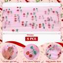 8 Pcs 29 X 70 Inch Cherry Shiny Glitter Tulle Table Runner Pink Sheer Lace Tablecloth for Party Decorations Shortcake Birthday Wedding Bridal Shower Party Home Kitchen Table Decor