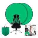 Portable Green Screen Chair,GRABADO 56 in Greenscreen Backdrop with Stand,Collapsible Small Green Background,Chroma Key,Background Screen for Photography Streaming Gaming Zoom Video Chats and Meeting