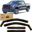 Nilight in-Channel Window Visors for 20192026 Chevy Silverado 1500 & GMC Sierra 1500 Crew Cab, Rain Guards Vent Visors for Fresh Air in Rain, Car Wash Safe, Reduce Fog & Wind Noise - 4pcs