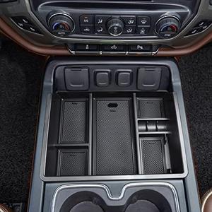 EDBETOS Center Console Organizer Tray Compatible with 2014-2018 Chevy Silverado/GMC Sierra 1500 Accessories 2015-2019 Silverado/Sierra 2500HD/3500HD Compartment Storage,Full Console w/Bucket Seat ONLY