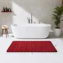LOCHAS Long Bathroom Rugs Runner, 24" x 70" Large Bath Rug Non Slip Washable, Absorbent Microfiber Bath Mat Luxury Soft, Cozy Bathroom Runner Rug for Shower Quick Dry, Red