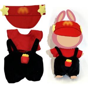 2 x 17cm Doll Clothes ,6.7 Inches Cute Doll Clothes Suitable for Dolls Accessories, Dress Up for 15-17cm Plush Outfits