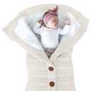 XMWEALTHY Unisex Infant Swaddle Blankets Soft Thick Fleece Knit Baby Girls Boys Stroller Wraps (White)