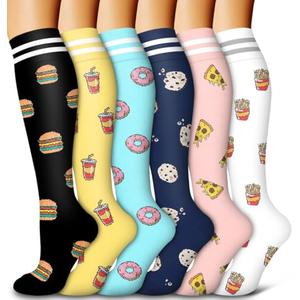 Bluemaple 6 Pack Copper Compression Socks for Women and Men Circulation-Best Support for Medical, Running,Nursing,Athletic, L/XL
