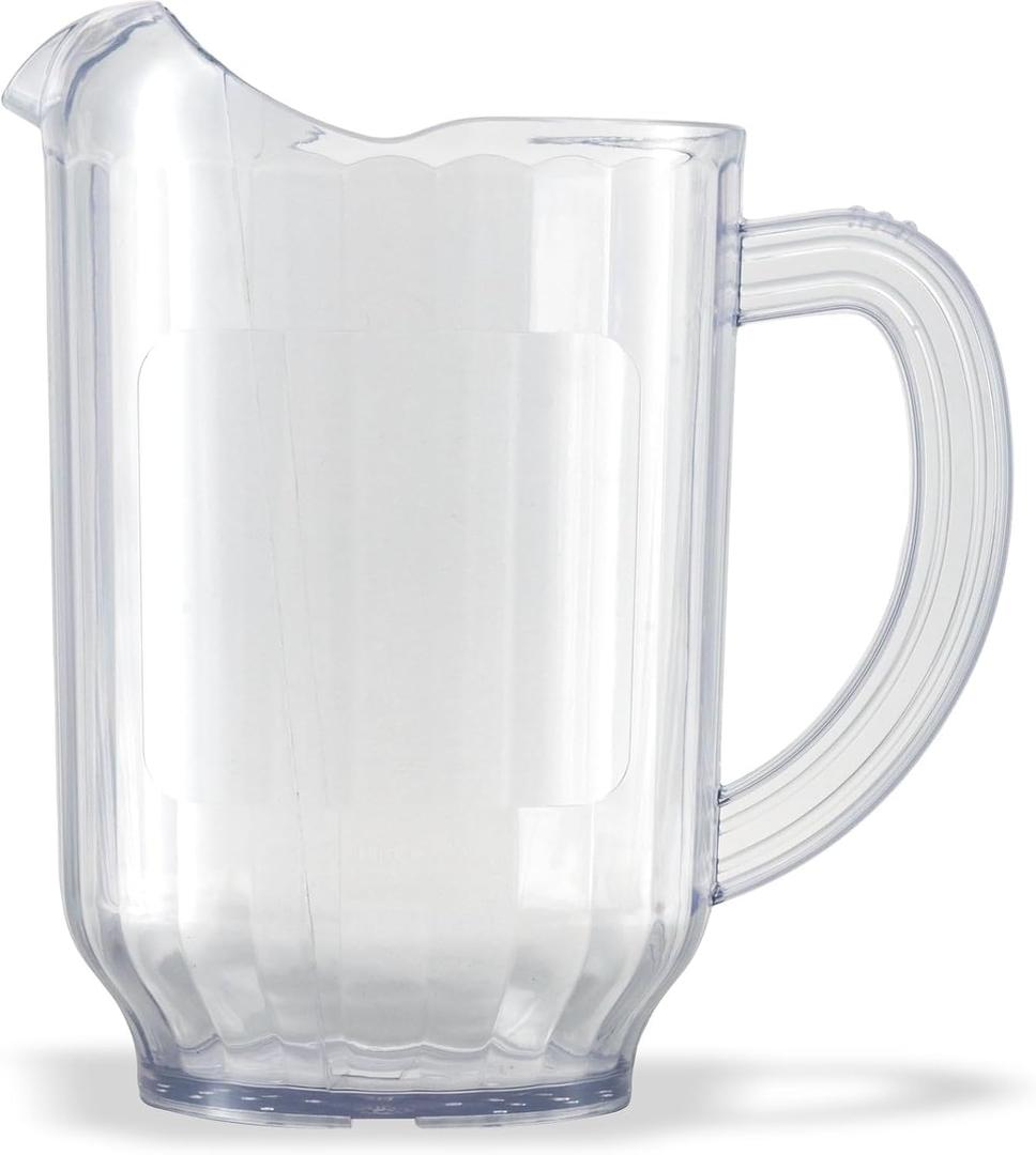 Carlisle FoodService Products Versapour Clear Pitcher Tall Pitcher with Window for Restaurants, Catering, Kitchens, Plastic, 60 Ounces, Clear