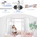 TANGWIN White Wrap Around Curtain Rods 28 to 60 Inch:Blackout Heavy Duty Adjustable Window Curtain Rod Room Darkening,1Inch Modern Industrial Curved French Return Metal Drapery Rods Easy Install,White