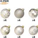 XmasExp 24ct Christmas Ball Ornaments Shatterproof Xmas Tree Hanging Balls Decorations Perfect for Holiday Wedding Christmas Decor (Champagne, 2.36")
