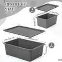 Menkxi 6 Pcs Plastic Storage Bins with Lids Stackable Storage Containers Durable Box Baskets for Organizing Shelves Playroom Classroom Office (Large and Small,Grey)