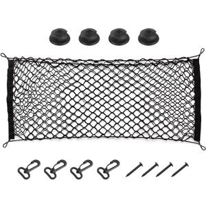 Car Rear Cargo Net, Adjustable Elastic Storage Organizer Net, Trunk Cargo Storage Net, Universal Fit for Car, Vehicle, SUV (35.4"x15.8")