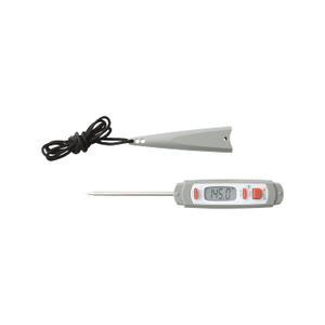 Taylor 9847 Waterproof Digital Instant Read Meat Food Grill BBQ Kitchen Cooking Thermometer, Comes with Sleeve Extender and Lanyard (Gray)