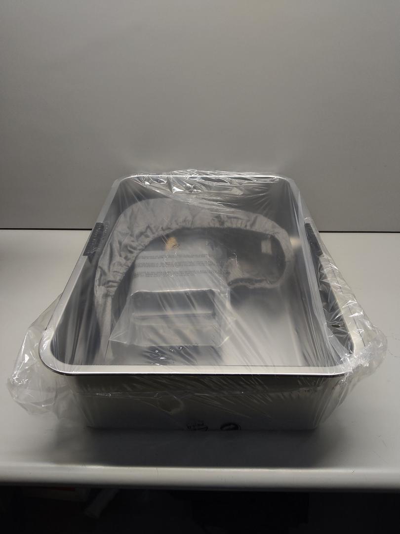 Stainless Steel Litter Box | (24"L x 16 W) Enclosed Cat Litter Boxes with Lid for Big Cats | High Sided, Anti-Urine Leakage | Non-Stick Bottom & Includes Litter Mat & Metal Scoop