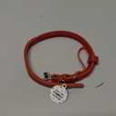 Rolled Leather Dog Collar Soft Round Collars, ID Tag  (9-12 inch, Imperial Red)