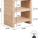 JONATHAN Y NST1000A Praerie 22" Coastal Bohemian Rattan/Wood 3 Tier End Table for Home, Living Room, Bedroom, Guest Room, Entryway, Natural, 19.68" W x 13.38" D x 22.04" H