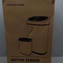 NINESTARS CB-DZT-50-98-1C Automatic Touchless Motion Sensor Oval & Rectangular Trash Can Combo Set, 13.2 Gal. 50 L. & 2.1 Gal.8 L., Stainless Steel