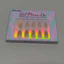 BTArtbox Press On Nails Almond - Press On nails with 3D Gold Lines Design, Medium Glue On Nails with Nail Glue, Gold Swirl Stick On Nails in 15 Sizes, Radiant Ribbons